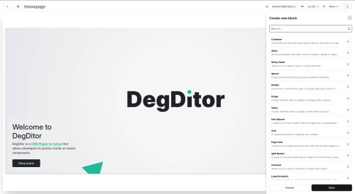DegDitor CMS Plugin by Fifty Deg Srl SB
